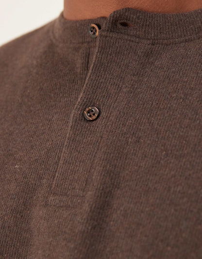 Super Oversized Cropped Henley Neck T-Shirt