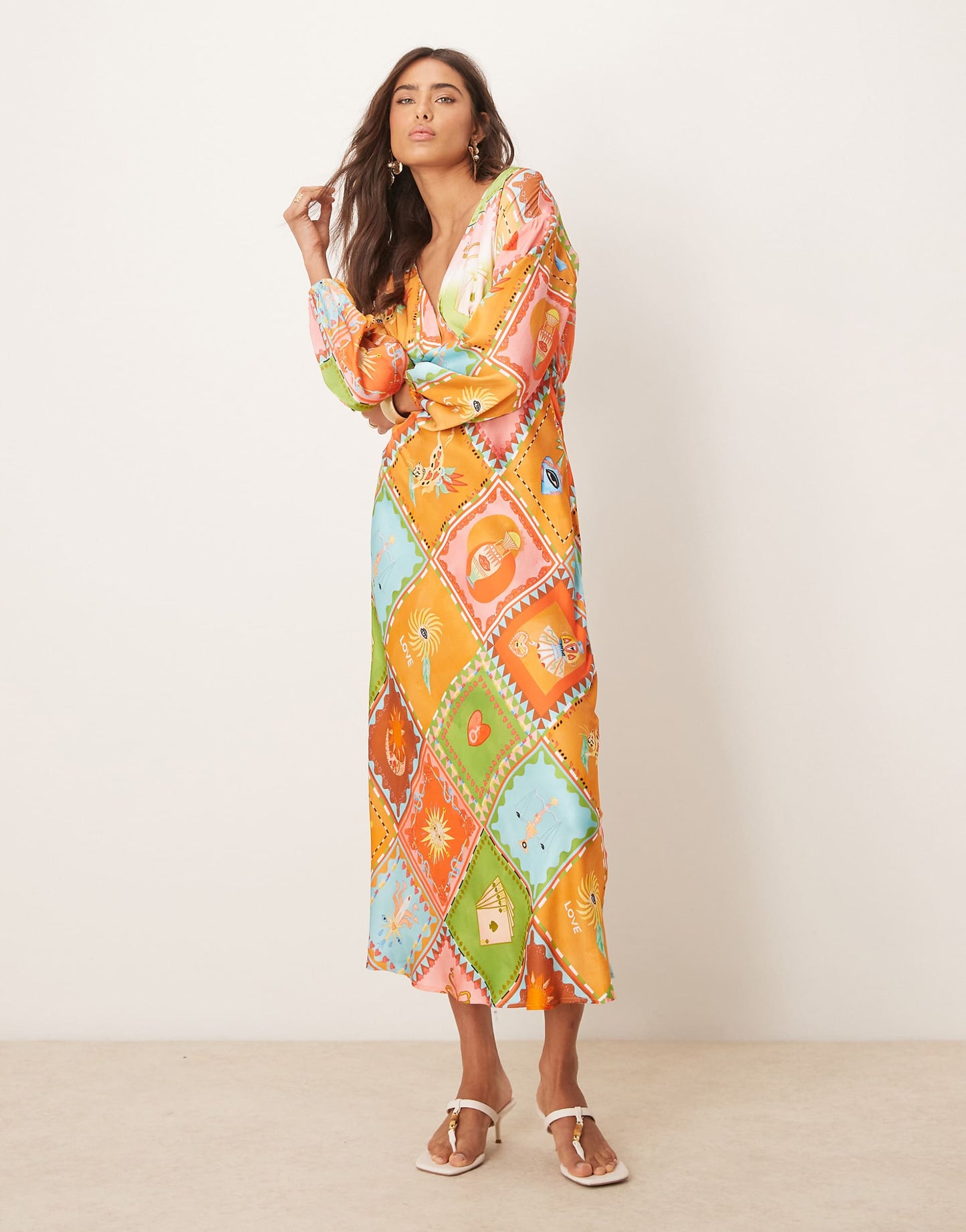Balloon Sleeve Midaxi Dress
