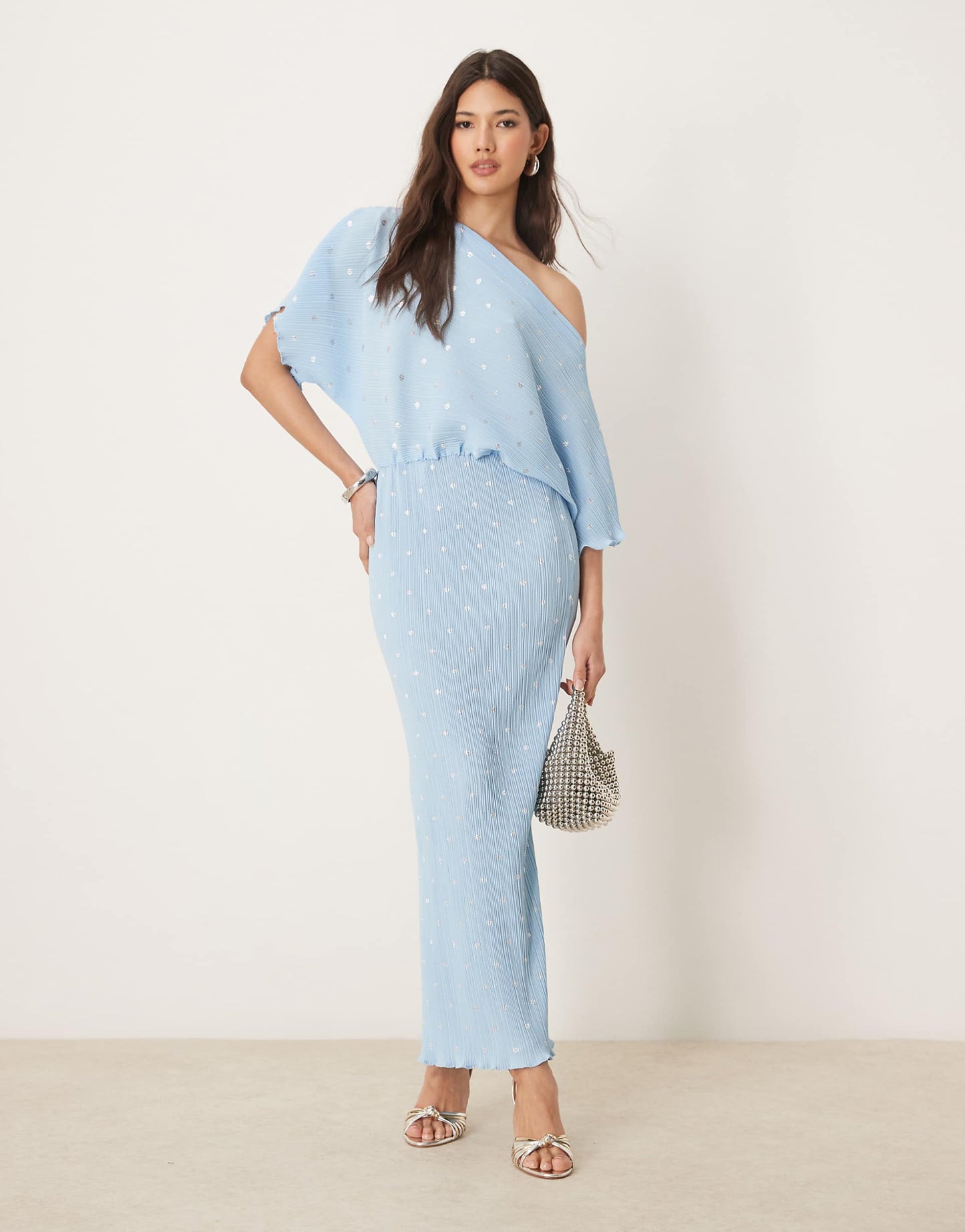 Tilly Off Shoulder Plisse Midaxi Dress