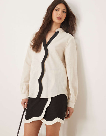 Miley Contrast Shirt Co-Ord