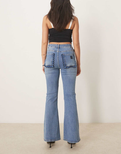 Flared Scallop Jeans