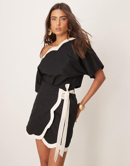 Contrast Mini Skirt Co-Ord