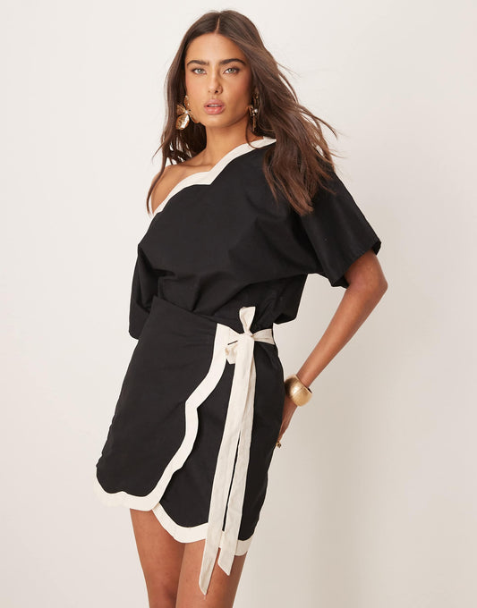 Contrast Mini Skirt Co-Ord