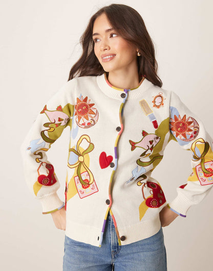 Embroidered Cardigan