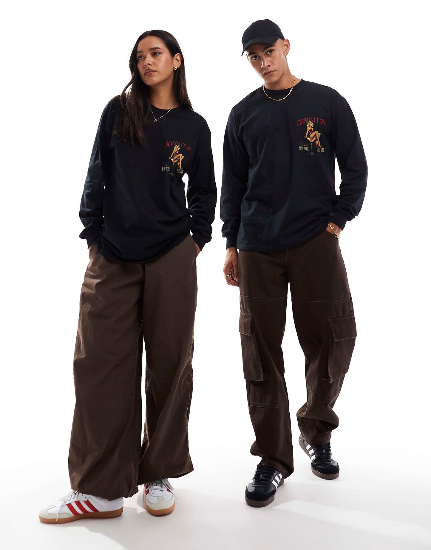 Manhattan Front And Back Print Long Sleeve T-Shirt