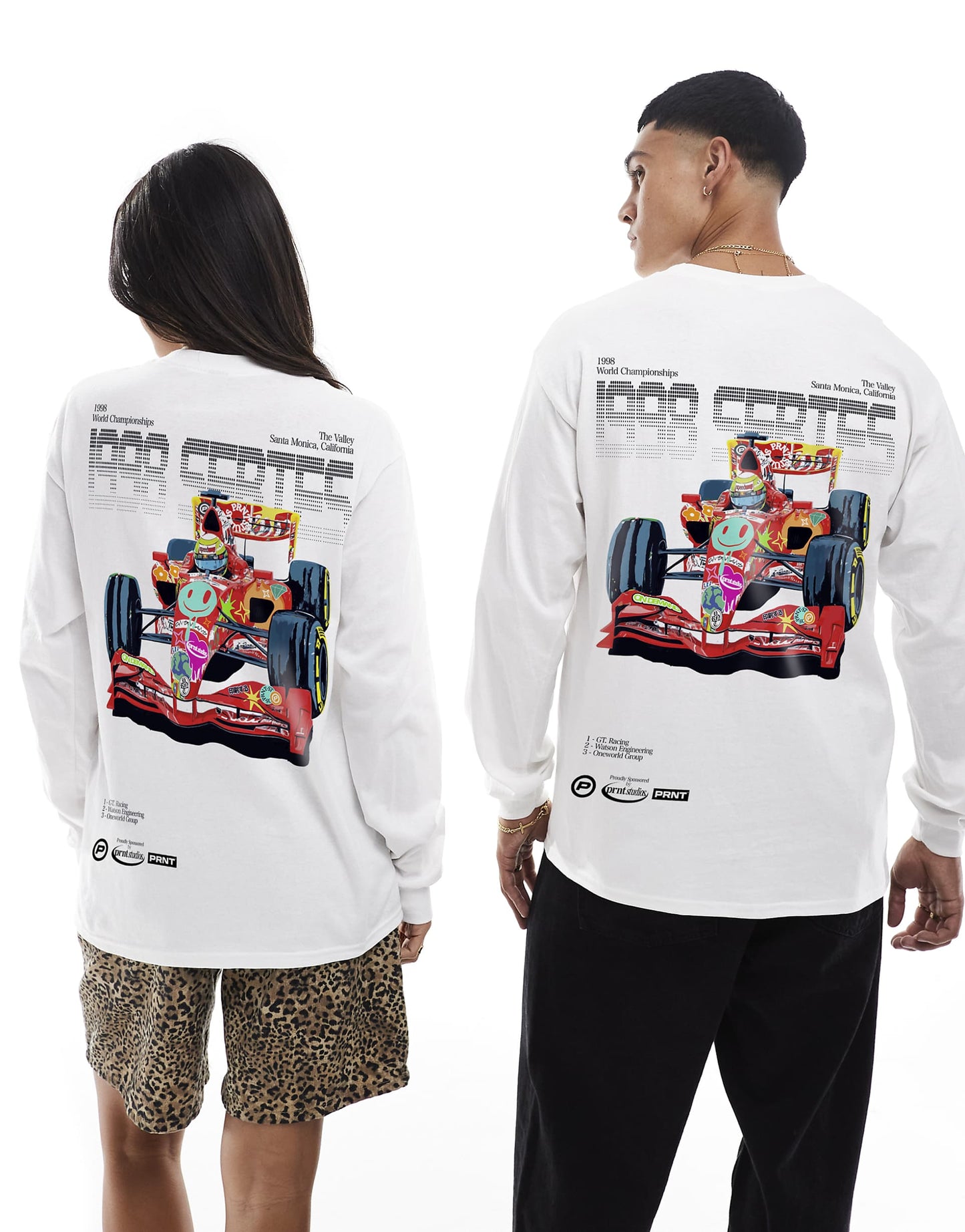 1890 Series Front And Back Print Long Sleeve T-Shirt