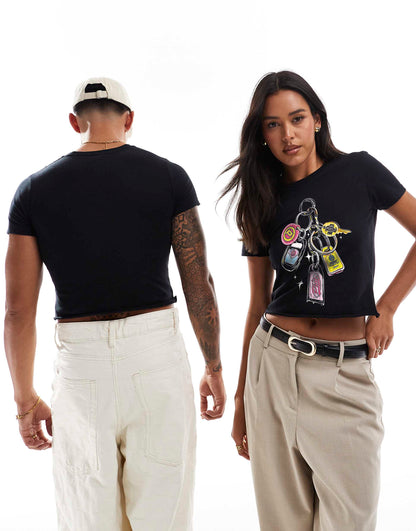 Car Keys Front Print Crop T-Shirt