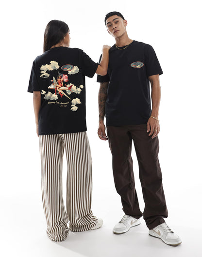 Dakota Airlines Front And Back Print Relaxed T-Shirt