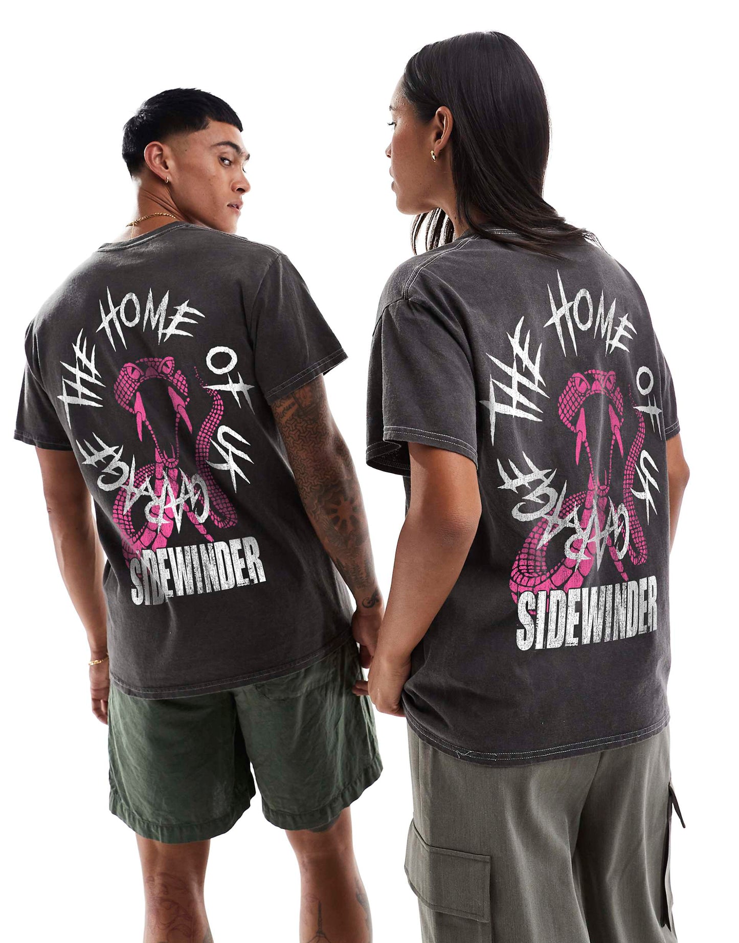 Sidewinder Home Front And Back Print Washed T-Shirt