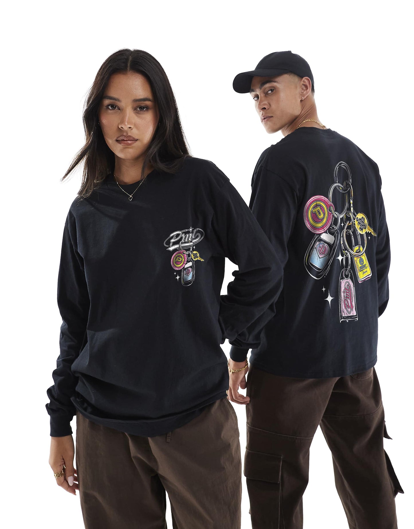 Car Keys Front And Back Print Long Sleeve T-Shirt