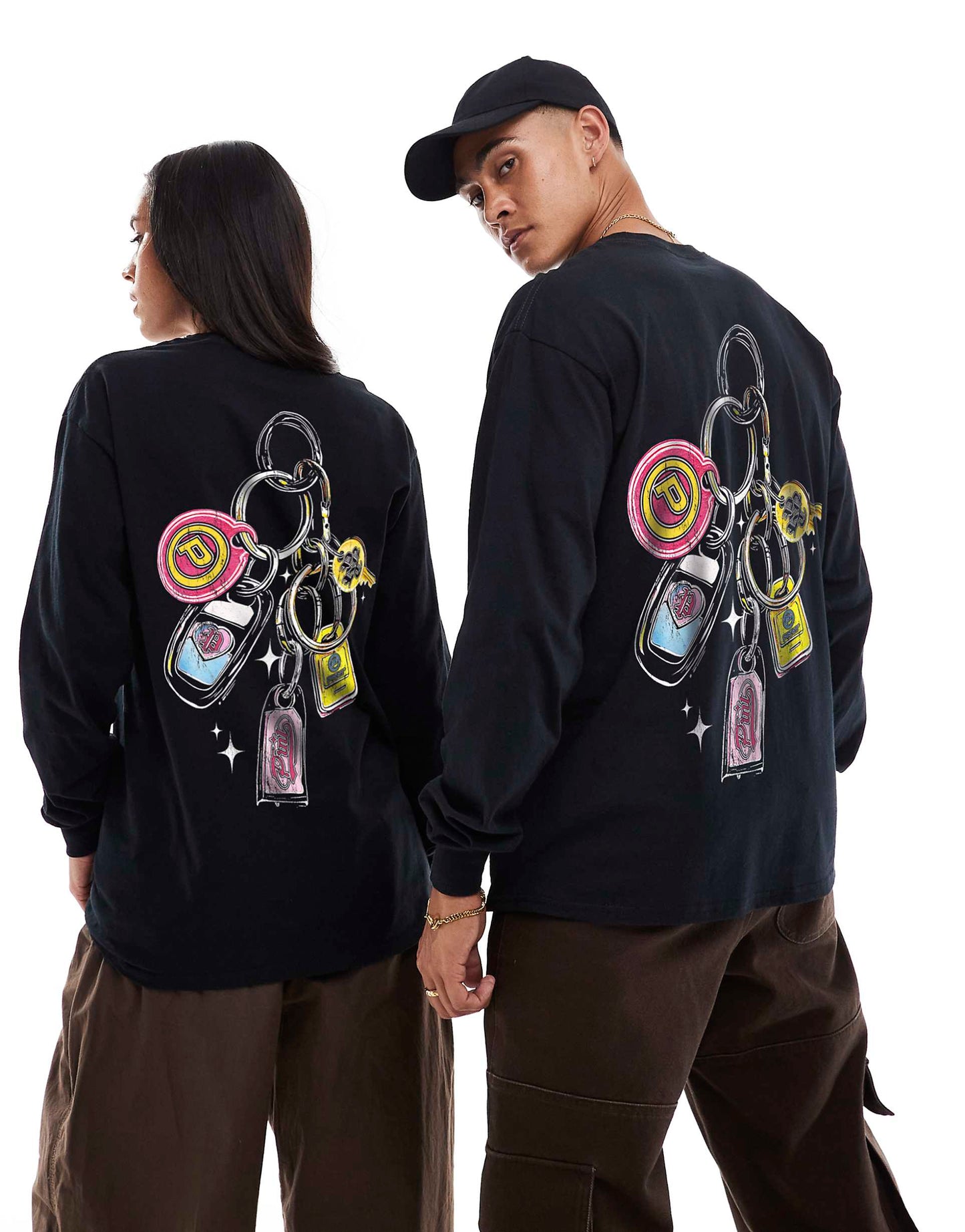 Car Keys Front And Back Print Long Sleeve T-Shirt