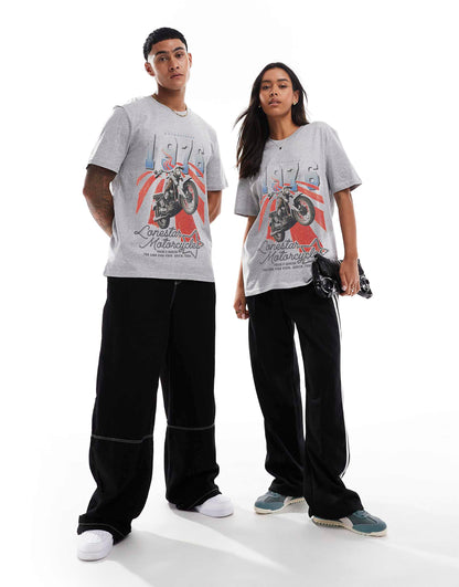 Lonestar Motorcycle Front Print Relaxed T-Shirt