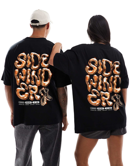 Sidewinder Chrome Front And Back Print Oversized T-Shirt