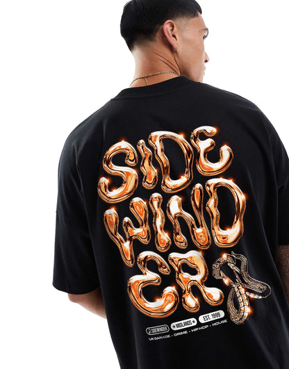 Sidewinder Chrome Front And Back Print Oversized T-Shirt