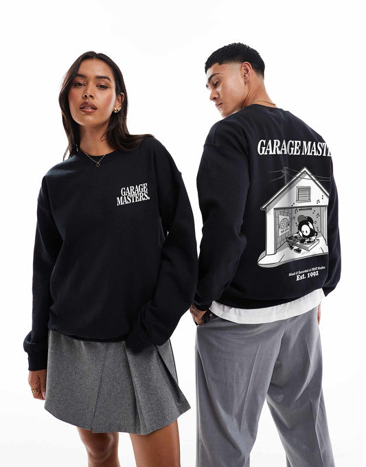 Garage Masters Sw Front And Back Print Sweatshirt