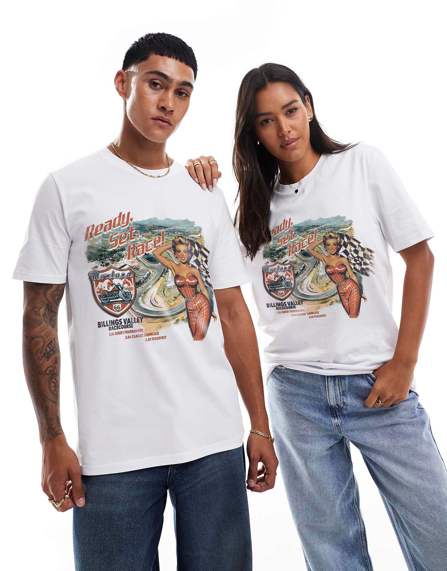 Montana Racecourse Front Print Relaxed T-Shirt