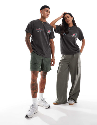 Chamonix Cove Front And Back Print Washed T-Shirt