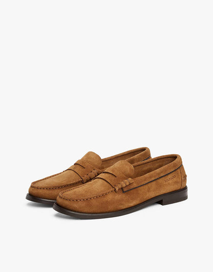 Debossed Suede Loafers