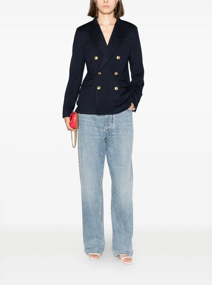 Double-Breasted Knitted Blazer