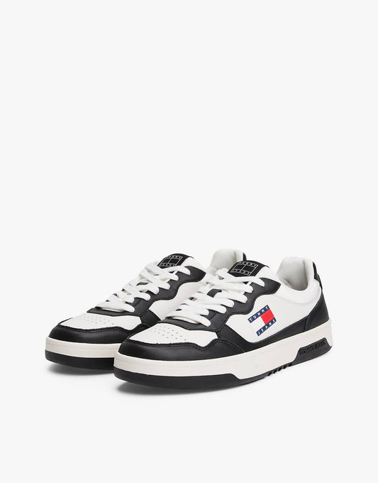 Leather Colour-Blocked Cupsole Trainers