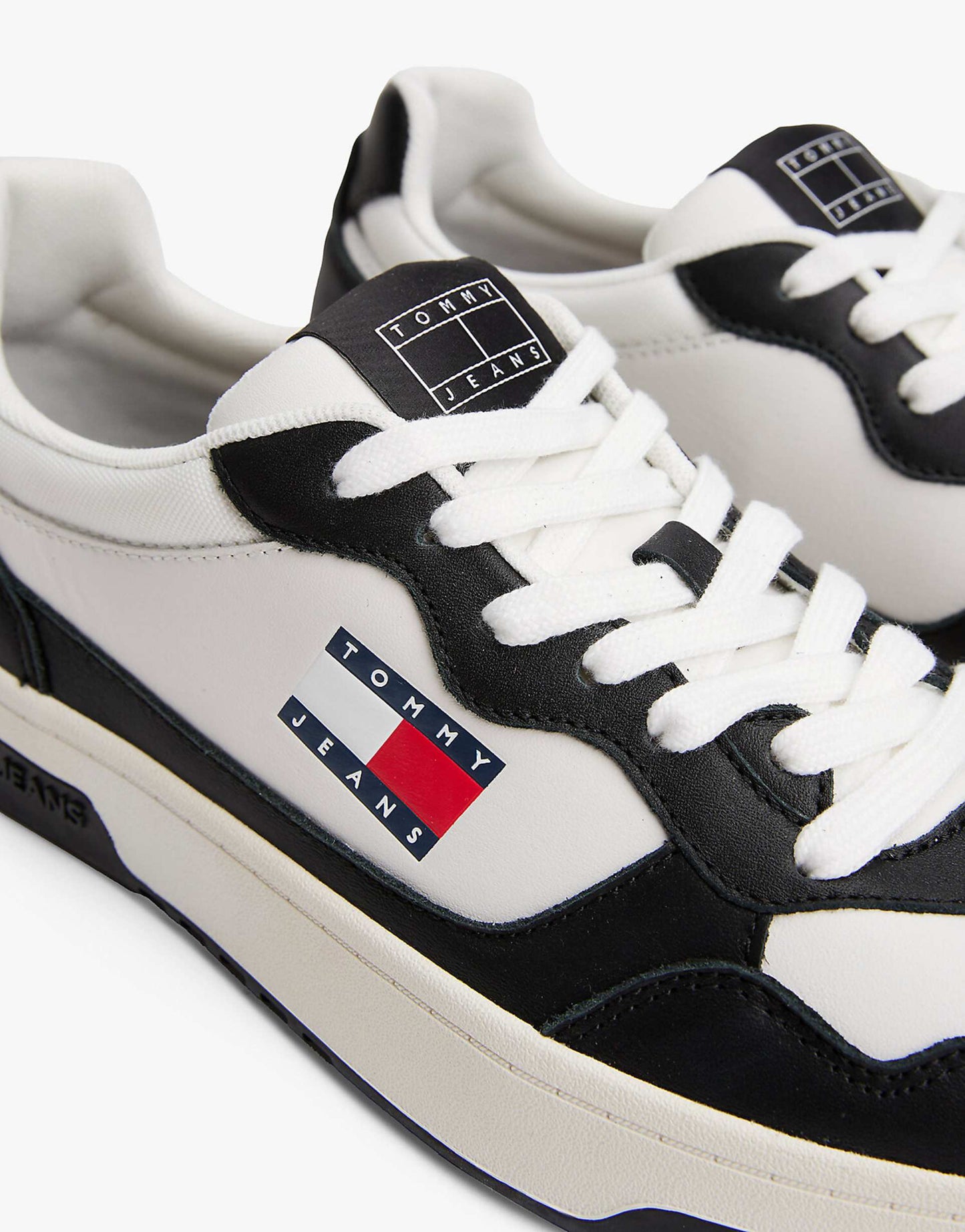 Leather Colour-Blocked Cupsole Trainers
