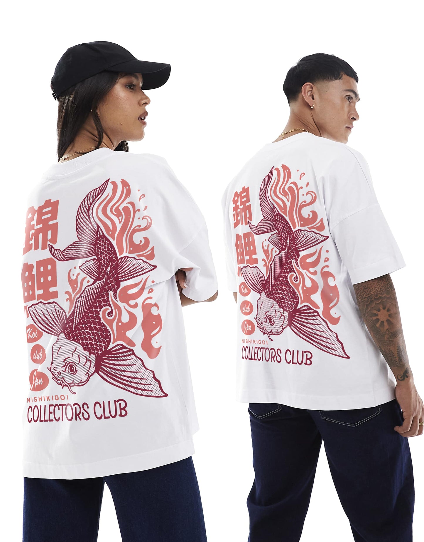 Koi Club Classic Front And Back Print Oversized T-Shirt