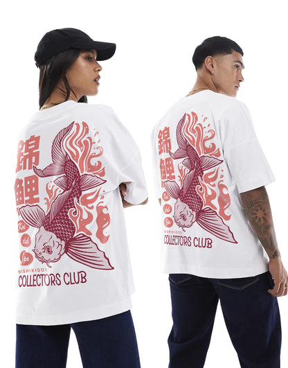Koi Club Classic Front And Back Print Oversized T-Shirt