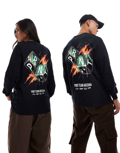 Arizona Dice Front And Back Print Long Sleeve T-Shirt