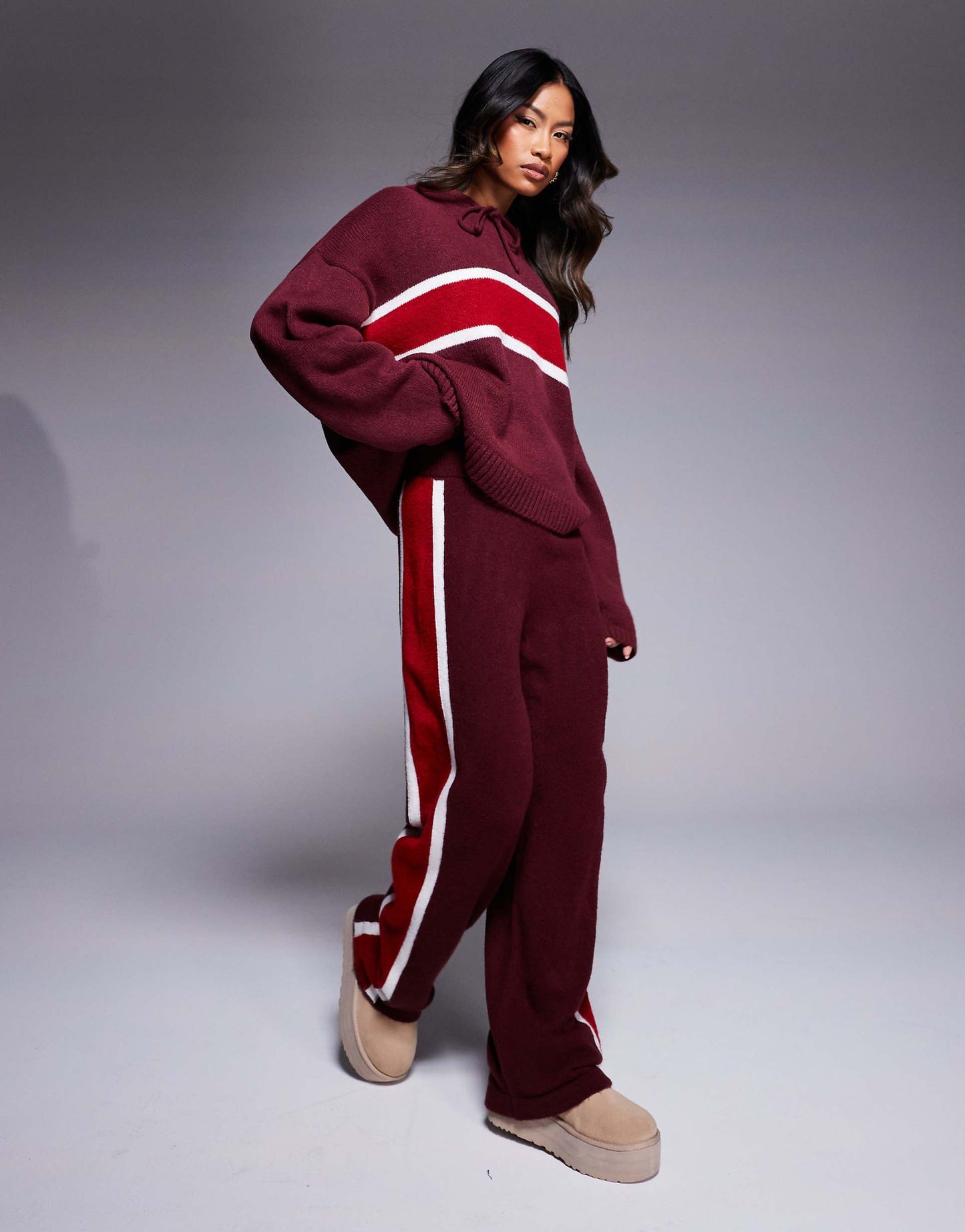 Fluffy Knitted Wide Leg Trouser Co-Ord