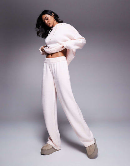 Fluffy Knitted Wide Leg Trouser Co-Ord