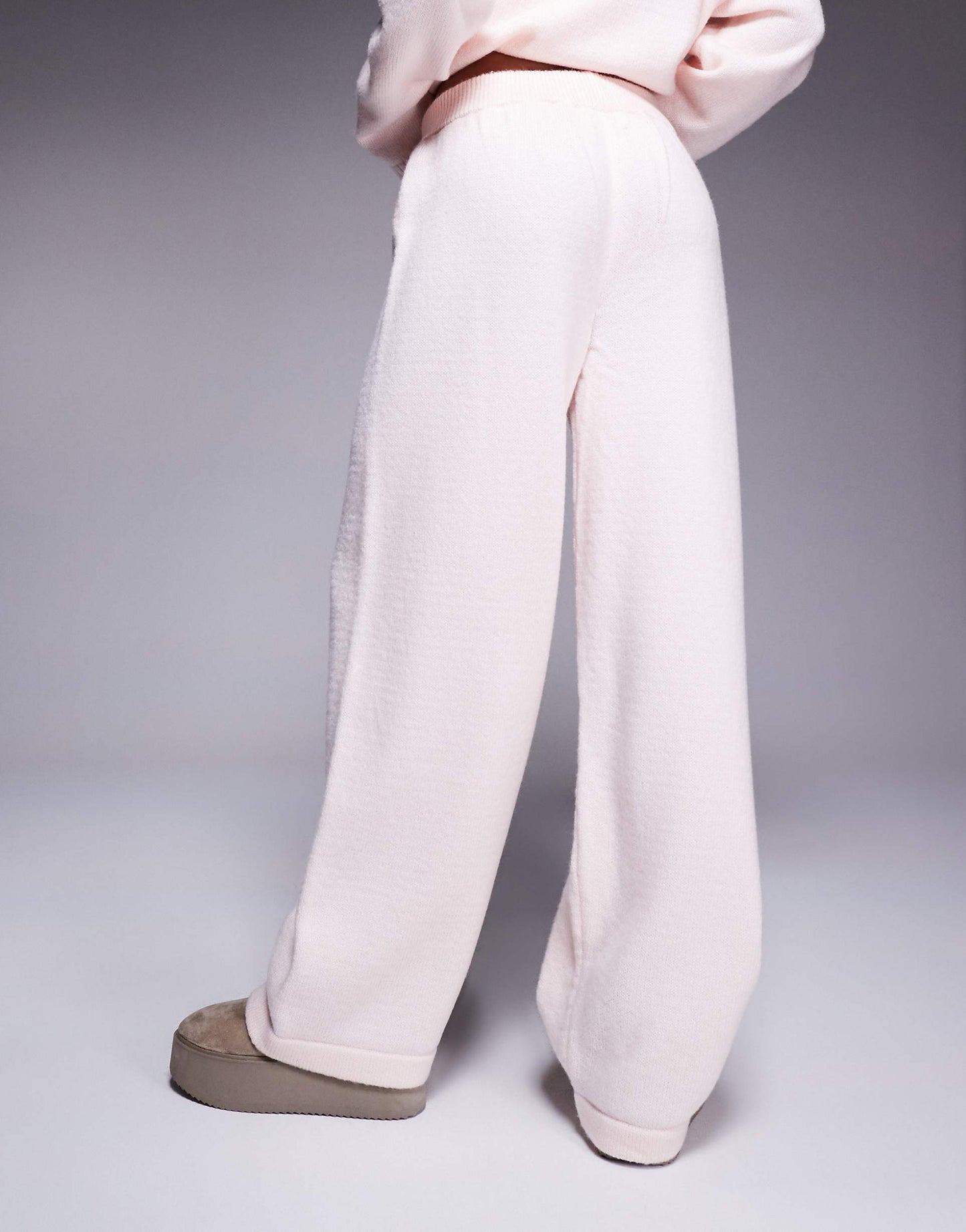 Fluffy Knitted Wide Leg Trouser Co-Ord