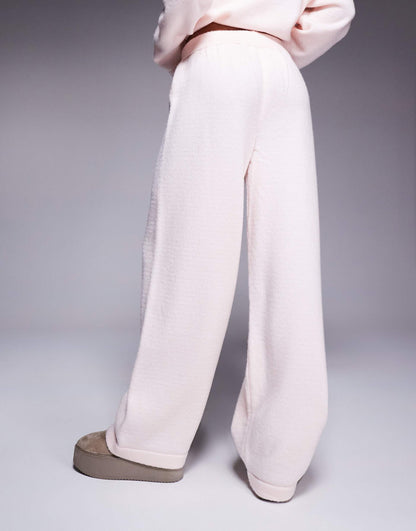 Fluffy Knitted Wide Leg Trouser Co-Ord