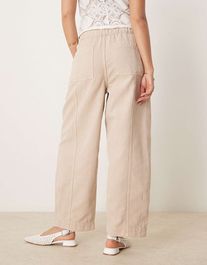 Laundered Pull On Trouser With Seam Detail