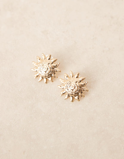 Stud Earrings With Sun Design