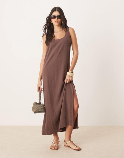 Scoop Neck Midi Dress