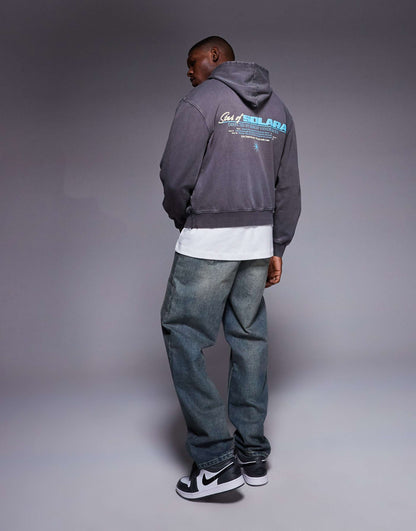 Boxy Oversized Hoodie With Print