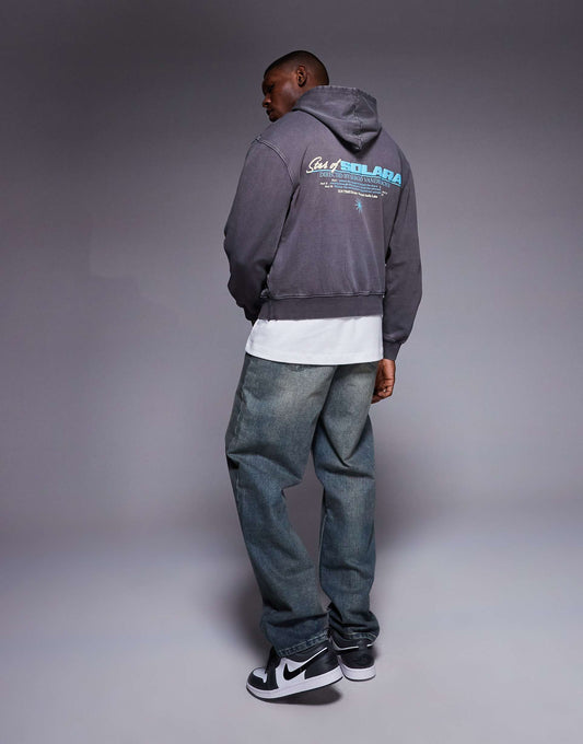 Boxy Oversized Hoodie With Print