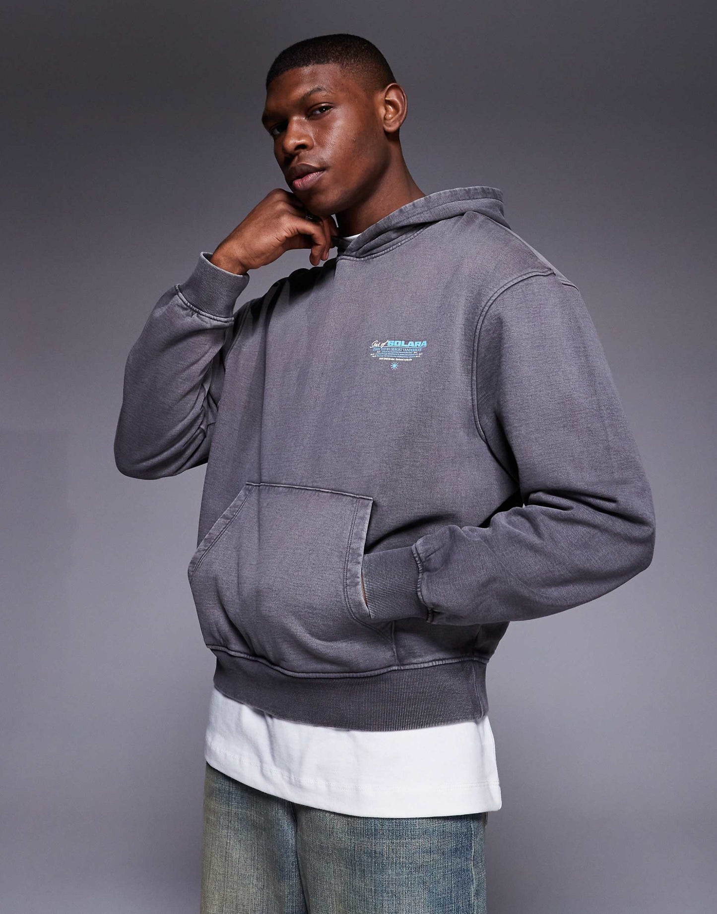 Boxy Oversized Hoodie With Print