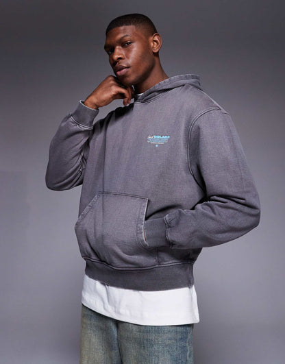 Boxy Oversized Hoodie With Print