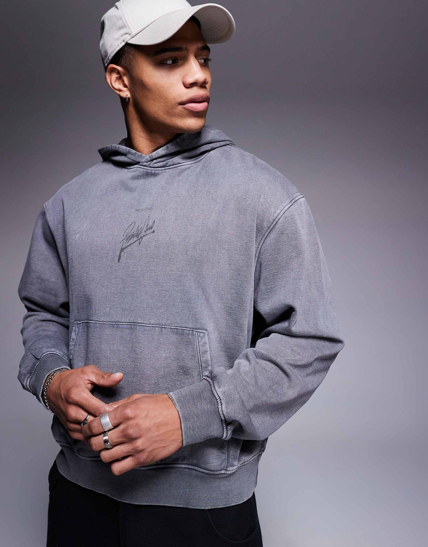 Boxy Oversized Hoodie With Print
