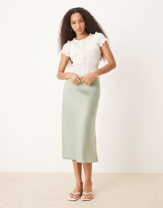 Satin Midi Skirt