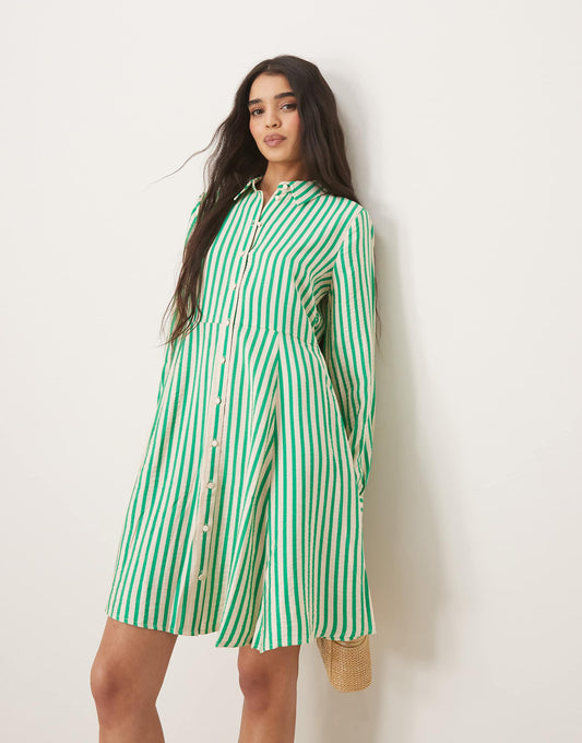 Flippy Hem Mini Shirt Dress