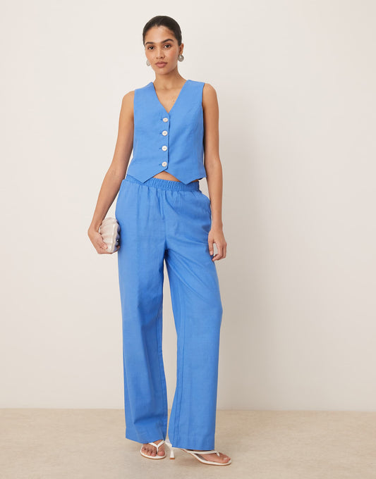 Linen Touch Wide Leg Trouser Co-Ord
