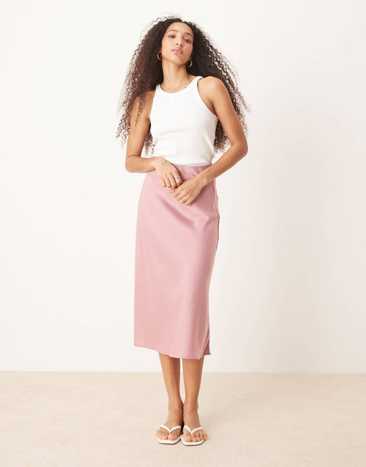 Satin Midi Skirt