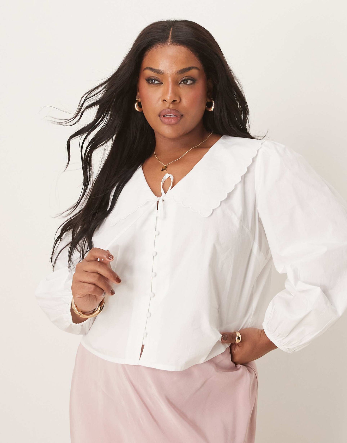Plus Birdie Long Sleeve Blouse