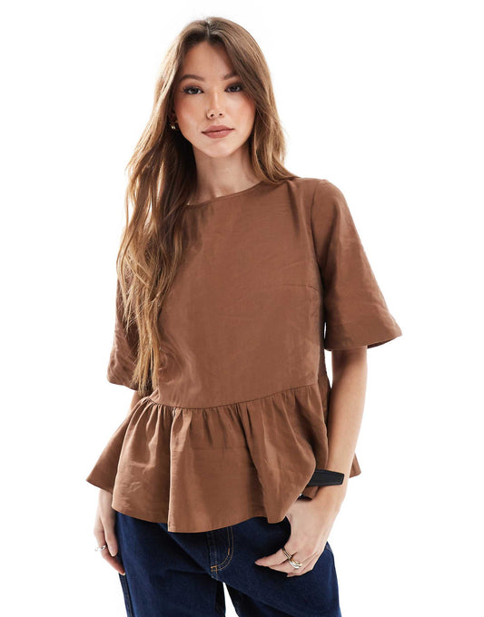 Smock Top With Tie Back Detail