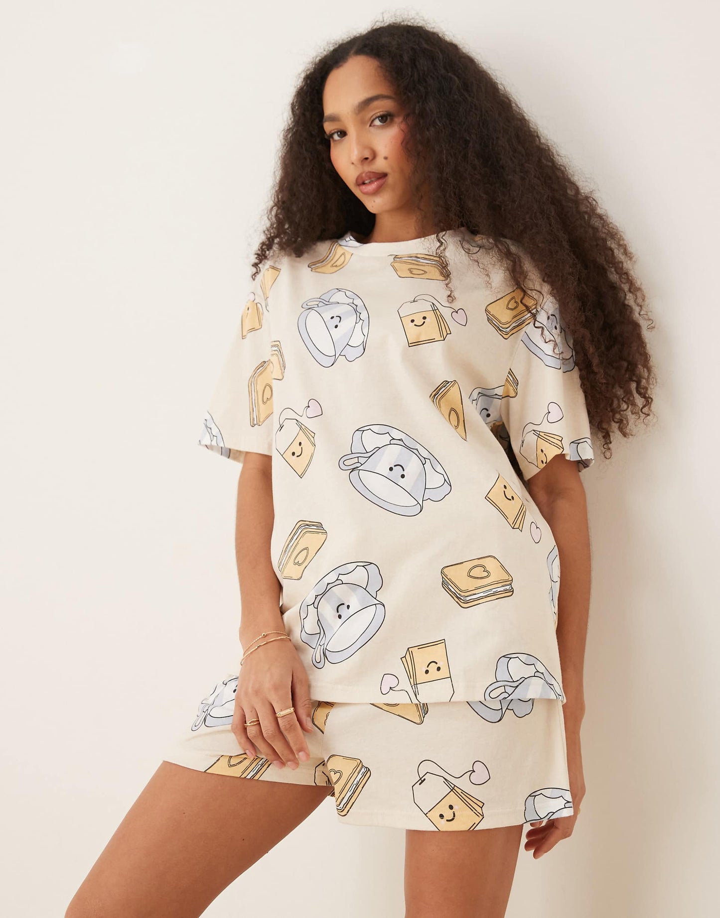 Tea And Biscuits Oversized Tee And Short Set