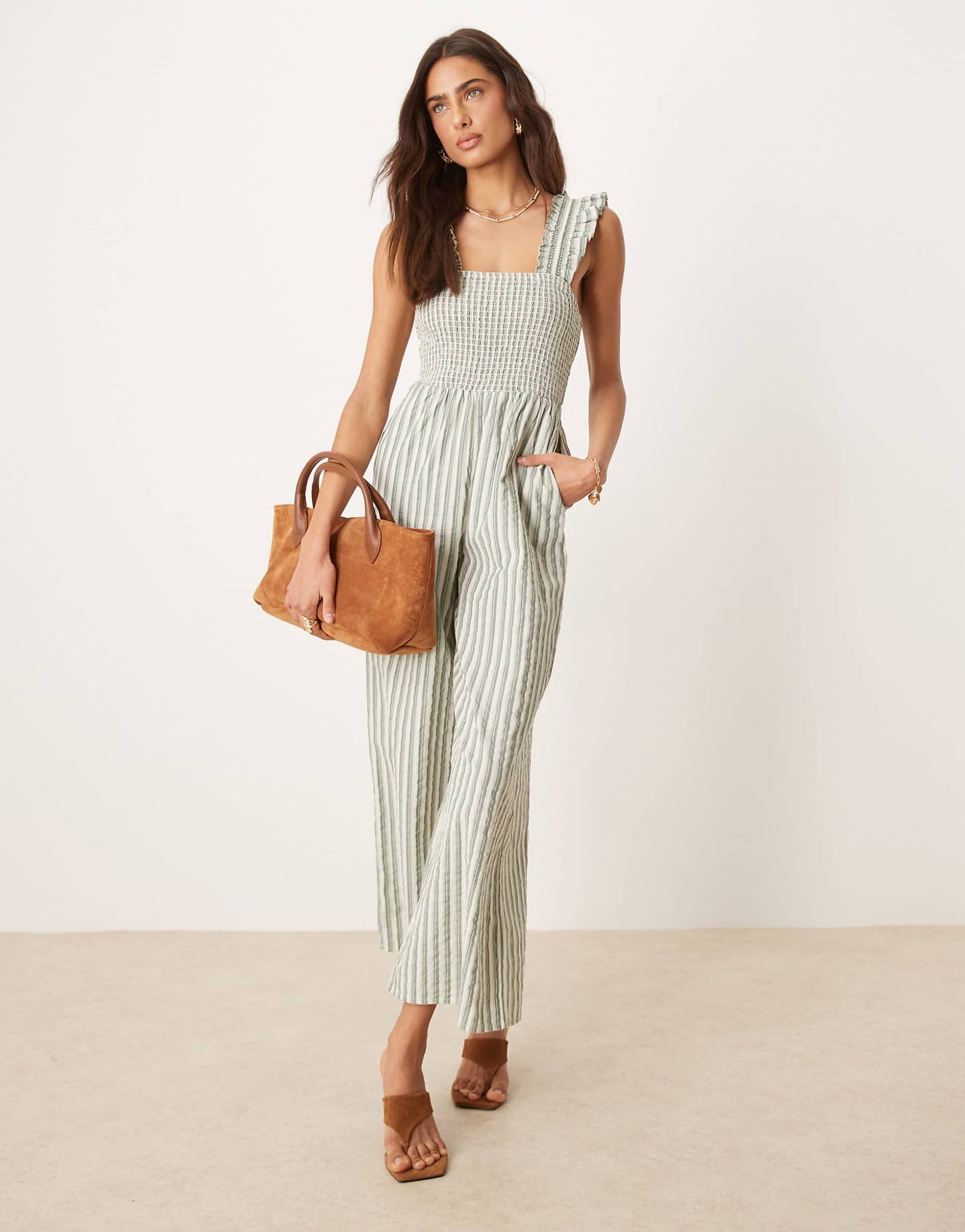 Maya Ruffle Sleeve Wide Leg Jumpsuit