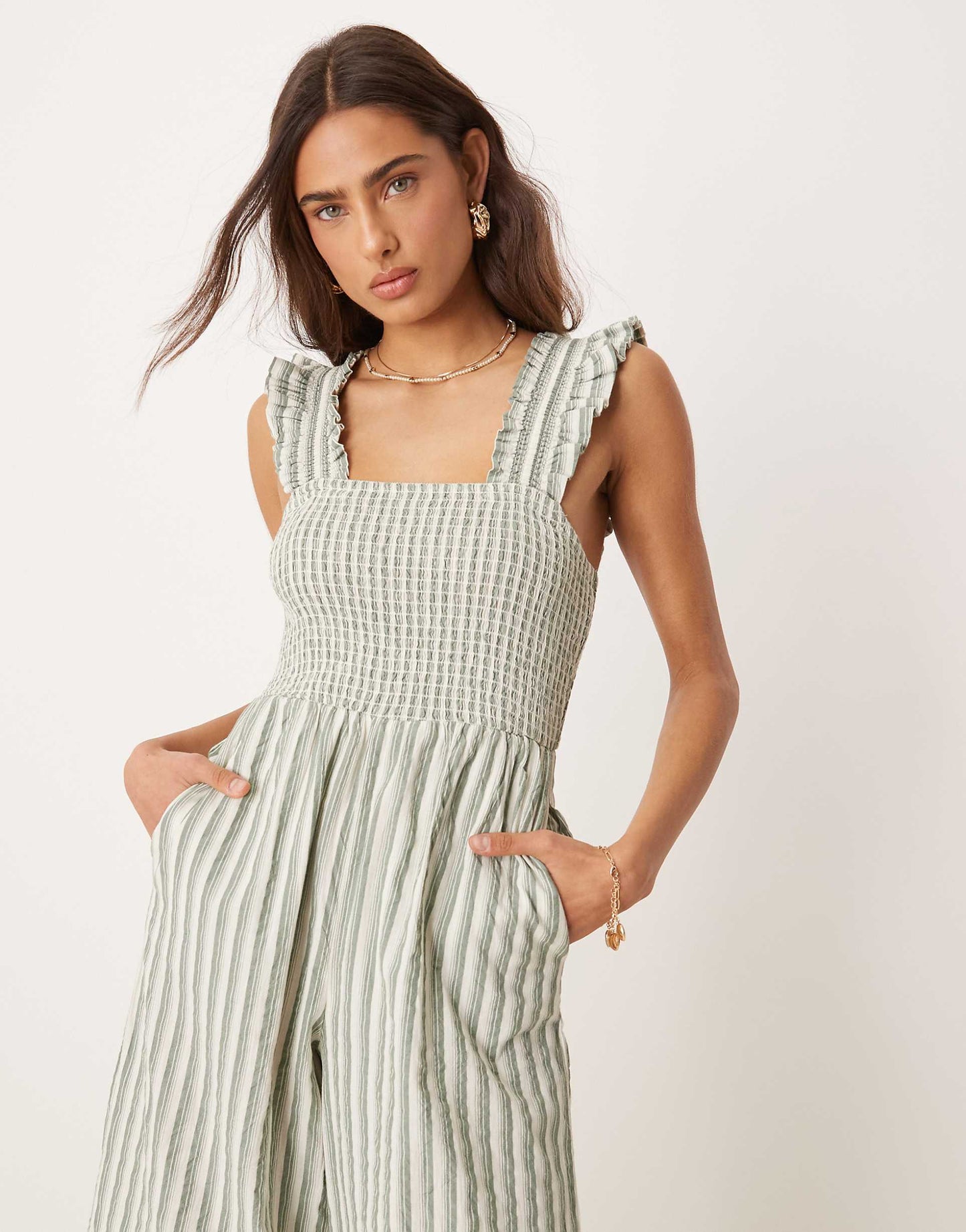 Maya Ruffle Sleeve Wide Leg Jumpsuit