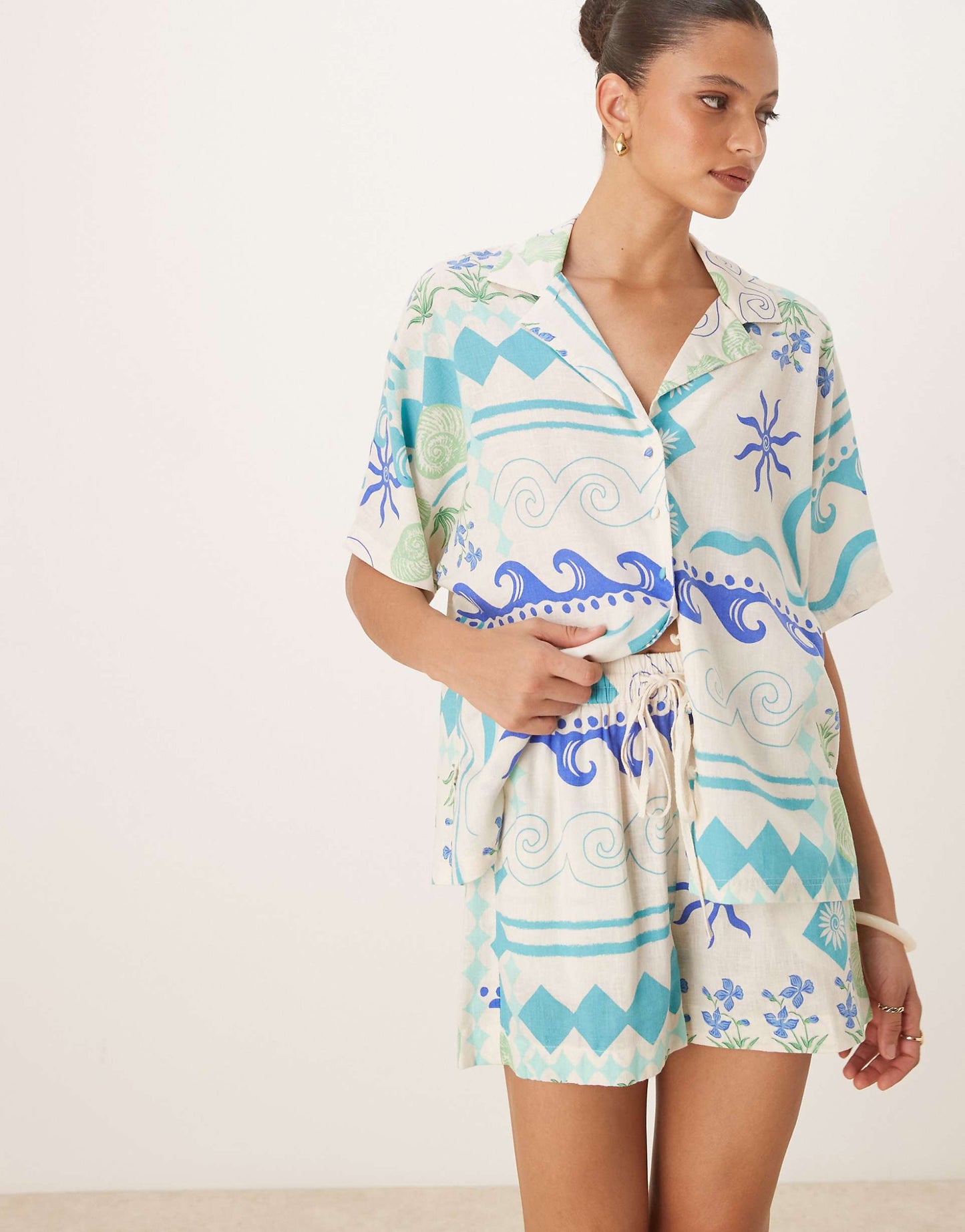 Jet Linen Shorts Co-Ord